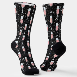 Chaussette Motif Vin Rosé