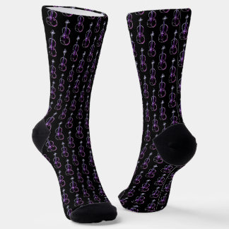 Chaussette Motif violet - violet et noir