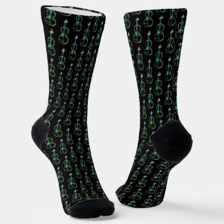 Chaussette Motif violon - noir et blanc