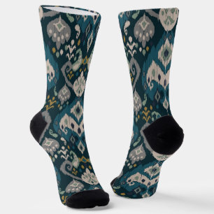 Chaussette Motifs africains boho paisley Floral motif Ikat