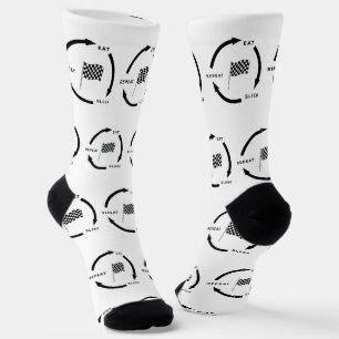 Chaussette Motorsport Mangez le sommeil Répéter le ventilateu