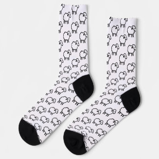 Chaussette Mouton à la ligne noire – Conception d'encre d'ani