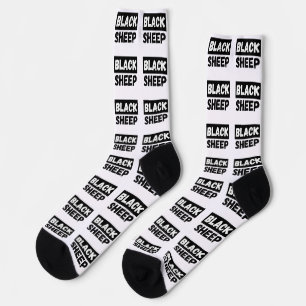 Chaussette Mouton Noir Typographie Audacieuse Design Entourag