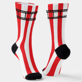 Chaussette Movie Theater Cinema Lover Stripes and Clap Board