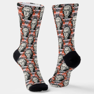 Chaussette Mozart Portrait Musicien cadeau