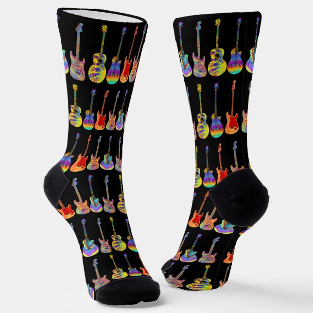 Chaussette Musicien aux guitares colorées (Angulaire)