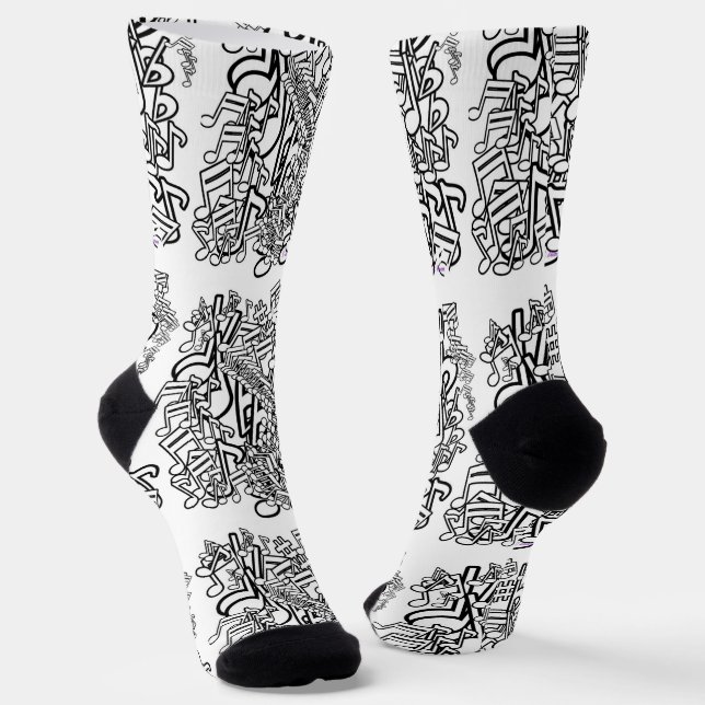 Chaussette Musique, Musique, Chaussettes d'équipage de musiqu (Angulaire)