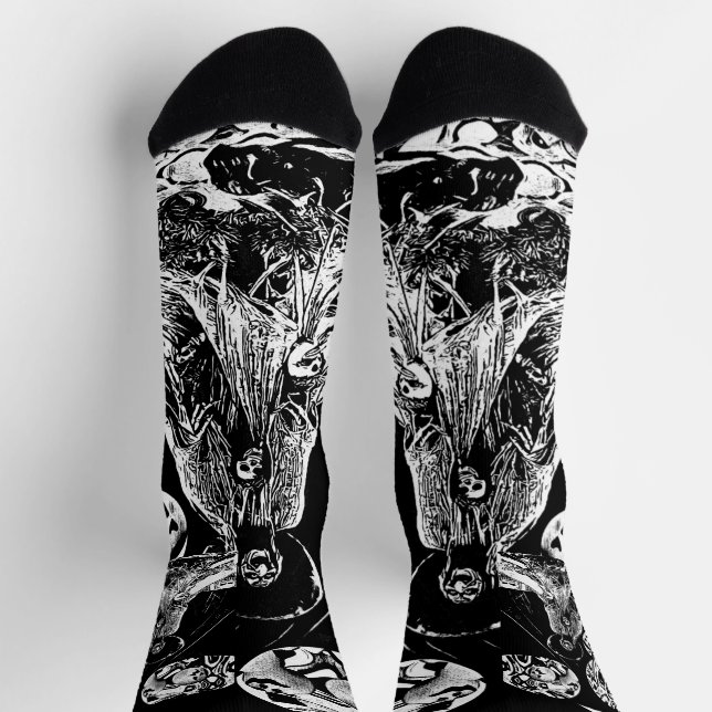 Chaussette My Super Halloween black and white (Haut)