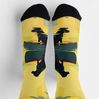 Chaussette Nature Minimaliste Canot Labrador Noir