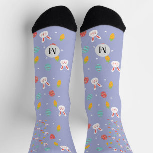 Chaussette Nature Pâques Bunnies Motif Floral Oeufs Chasse Am
