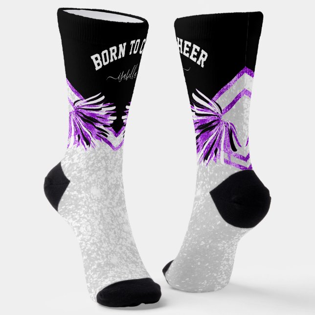 Chaussette Né à Cheer / Danse - Chaussettes violettes (Angulaire)
