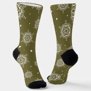 Chaussette Neige de vacances de Noël et arbre vert 