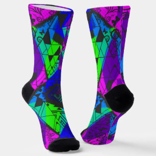 Chaussette Neon abstrait.