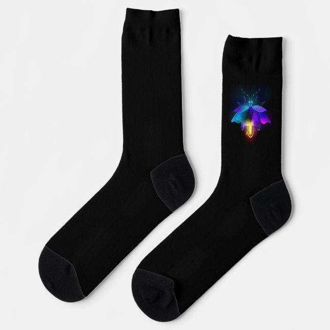 Chaussette Neon Firefly sur noir (Gauche)