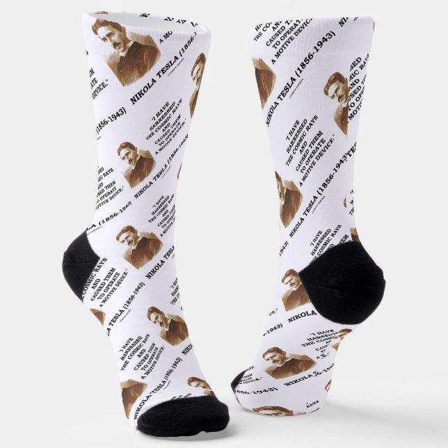 Chaussette Nikola Tesla Harnais Rayons Cosmiques Motif (Angulaire)