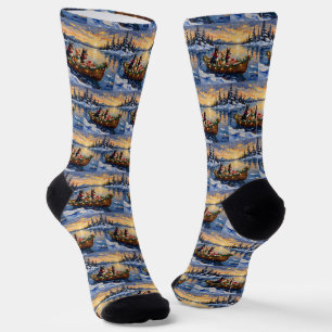 Chaussette Noël Bateau de vacances de Kelpie australien