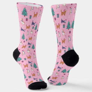 Chaussette Noël Chats et arbres Motif de vacances