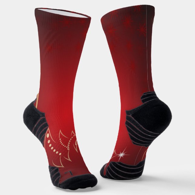 Chaussette noël des sapins rouges (Angulaire)