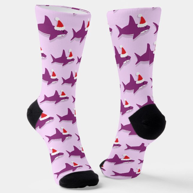 Chaussette Noël du Père Noël du requin pourpre (Angulaire)