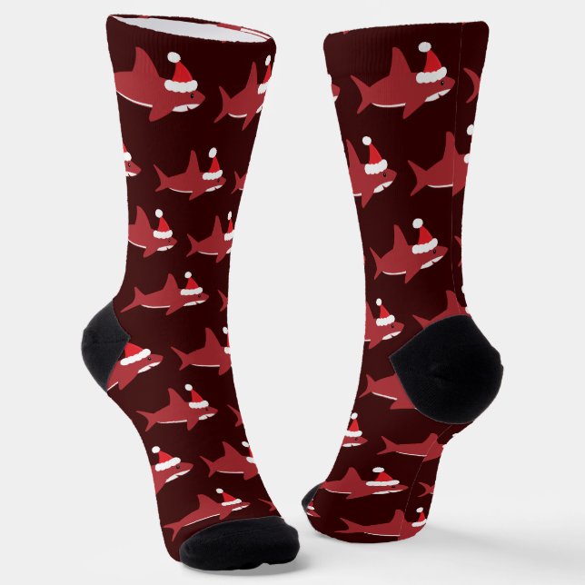 Chaussette Noël du Père Noël du requin rouge (Angulaire)