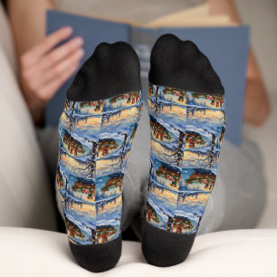 Chaussette Noël en bateau Vizsla