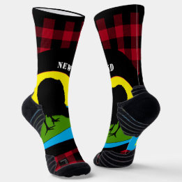 Chaussette Noël Kiwi Bird Nouvelle-Zélande, Red Buffalo Plaid