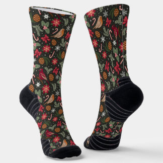 Chaussette Noël naturel Ditsy