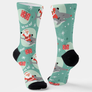 Chaussette Noël père Noël et requin