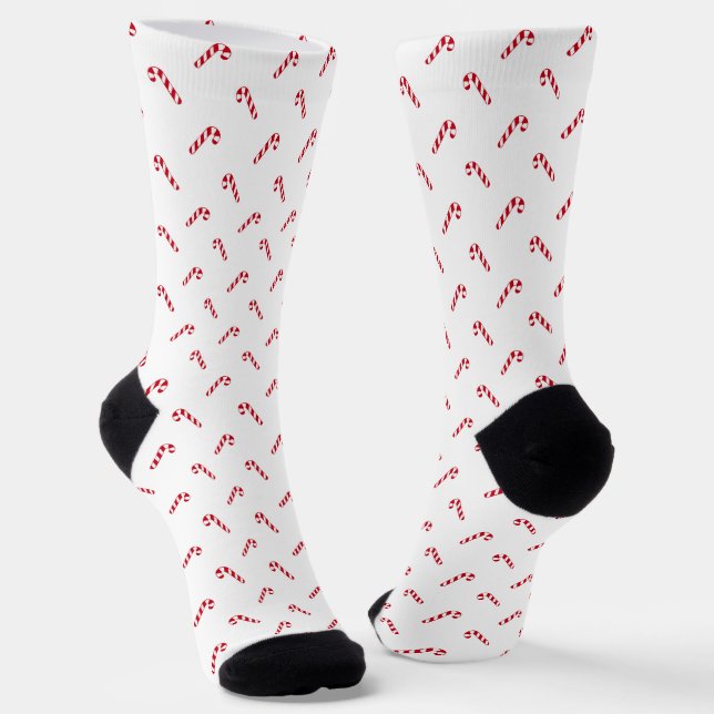 Chaussette Noël rouge blanc simple mignon sucre de canne moti (Angulaire)