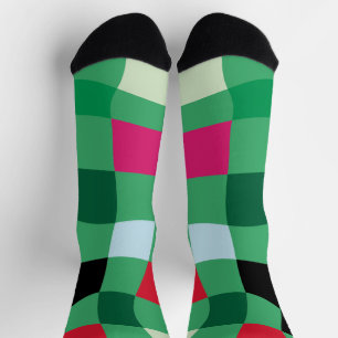Chaussette Noël Tartan moderne coloré
