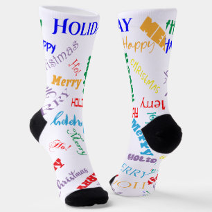 Chaussette Noël Texte et Styles de Police Mixtes 