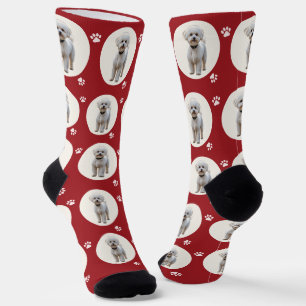 Chaussette Noël Vacances Rouge Grenat Photo de Chien Personna