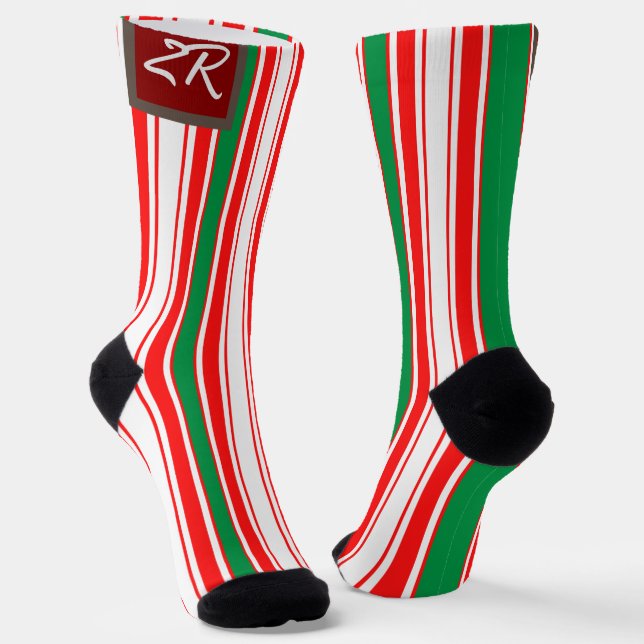 Chaussette Noël vacances simples cadeaux élégants MONOGRAS (Angulaire)