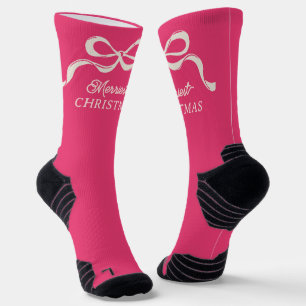 Chaussette Noeuds roses modernes de Noël Fête rétro des vacan