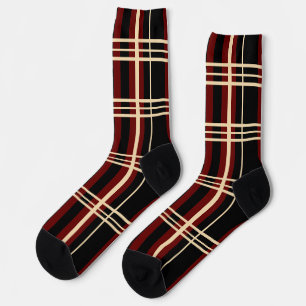 Chaussette Noir plaqué, Rouge foncé, Crème, Chaussettes d'équ