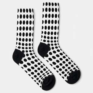 Chaussette Noir sur blanc Grandes Chaussettes Pois horizontal