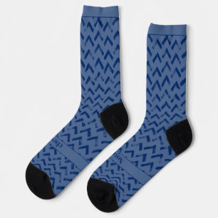 Chaussette Nom Chevron bleu clair et bleu foncé