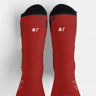 Chaussette Nom du club de football Logo Initiales Rouge