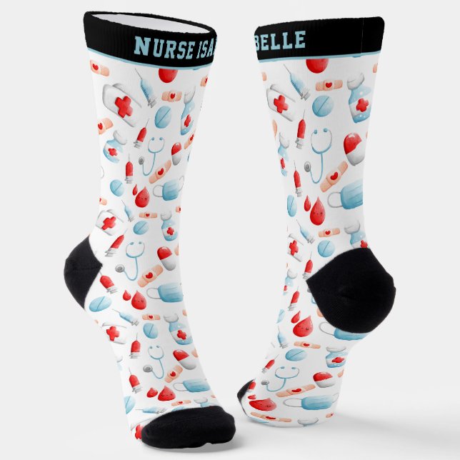 Chaussette Nom du Motif Médicale Chaussettes de l'équipage du (Angulaire)