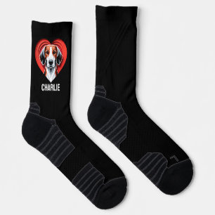 Chaussette Nom du texte personnalisé du propriétaire de chien