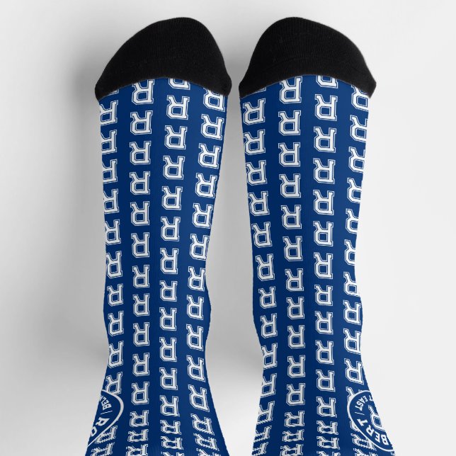 Chaussette Nom et équipe personnalisés du monogramme de sport (Haut)