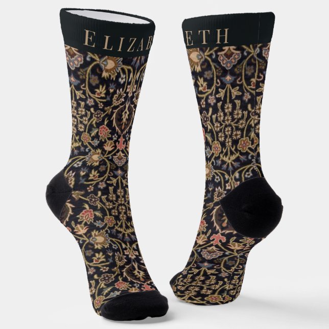 Chaussette Nom et monogramme personnalisables pour Aztec Geom (Angulaire)