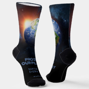 Chaussette Nom et texte personnalisés Planète Terre