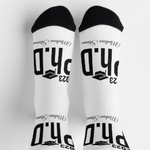 Chaussette Nom personnalisé & année Ph.D.