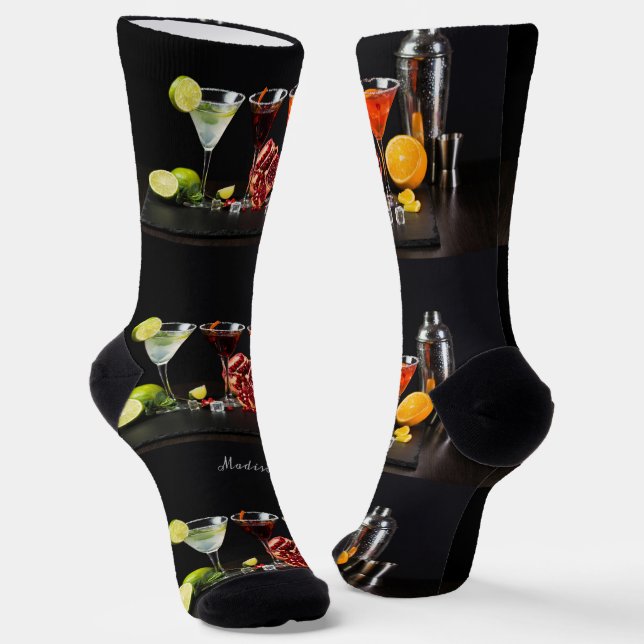 Chaussette Nom personnalisé Cocktail Party (Angulaire)