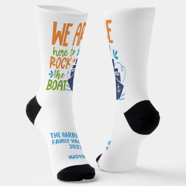 Chaussette Nom personnalisé / Croisière texte (Angulaire)