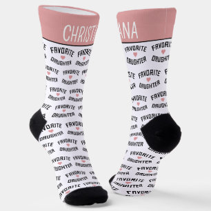 Chaussette Nom personnalisé Favori Fille Famille Réunion Amus