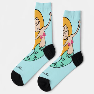 Chaussette Nom personnalisé Funny Mermaid