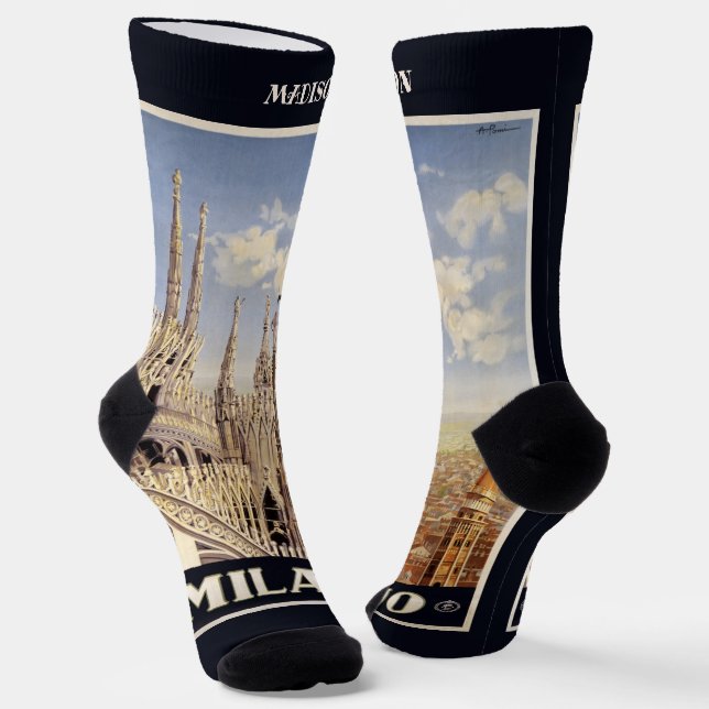 Chaussette Nom personnalisé Milano (Milan) (Angulaire)