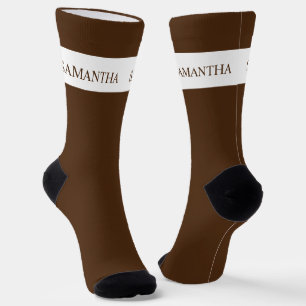 Chaussette Nom personnalisé Monogramme de base minimaliste